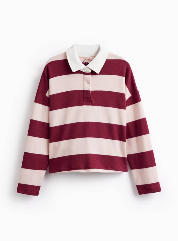 Burgundy Striped Rugby Top 9 years